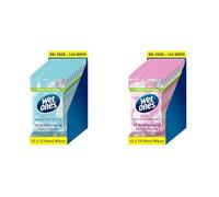 Bundle of Wet Ones Be Gentle & Be Cute Plastic Free Antibacterial Pocket Size Hand Wipes 288 wipes - 24 packs x 12 wipes