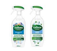 Bundle of Zoflora Linen Fresh + Mountain Air Multipurpose Disinfectant Sprays 2 x 800ml, Antibacterial Multi-surface Cleaner, Pet-Friendly