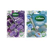 Bundle of Zoflora Midnight Blooms Toilet Rim Block (Pack of 2) + Zoflora Blue Lotus & Waterlily Toilet Rim Block (Pack of 1)