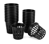 Bundle Pack Hydroponic Net Pots, Heavy Duty Mesh Cups, Reusable Slotted Growing Baskets for Hydroponics, Aquaponics, Orchids & Seed Starting - Various Sizes 48mm, 80mm & 100mm (25, 80mm Mesh Pot)