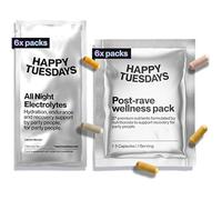 Bundle | Party Wellbeing Essentials | 6 All Night Electrolytes & 6 Post-Rave Wellness Packs | Electrolyte Hydration & Nutritional Support for Mind & Body | Energy, Focus & Recovery