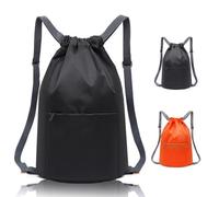 Bundle Pocket Drawstring Bag Waterproof Sports Fitness Neutral Men Women Diamond lattice Simple Lightweight Large Capacity Backpack for Sports, School, Gym, Travel and Various Activities(Black)