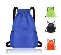 Bundle Pocket Drawstring Bag Waterproof Sports Fitness Neutral Men Women Diamond lattice Simple Lightweight Large Capacity Backpack for Sports, School, Gym, Travel and Various Activities(Blue)