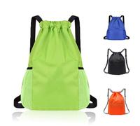 Bundle Pocket Drawstring Bag Waterproof Sports Fitness Neutral Men Women Diamond lattice Simple Lightweight Large Capacity Backpack for Sports, School, Gym, Travel and Various Activities(Green)