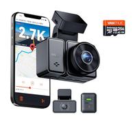 Bundle：Vantrue E2 Dash Cam & 256GB microSD，Front and Rear 2.7K+2.7K, 5G WiFi GPS Dashcam for Cars Voice Control, Car Camera 160 Wide Angle, WDR, Night Vision, 24H Buffered Parking Mode G-Sensor