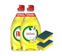 Bundle With Lemon Fairy Washing Up Liquid Twin Pack + 2 Heavy Duty Scourers | 2 Bottle Kitchen Cleaning Bundle