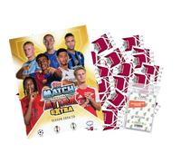 Bundle with Match Attax Champions League 2024/25 Extra Trading Cards + Exclusive Collect-it Cases (1 Blank Portfolio Folder + 100 Different, Random Cards)