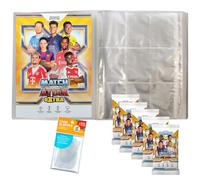Bundle with Match Attax Champions League 2025/26 Extra Trading Cards - 1 Empty Portfolio Folder + 5 Boosters + Exclusive Collect-it Cases
