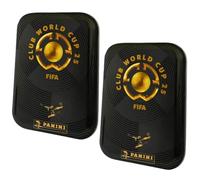 Bundle with Panini FIFA Club World Cup 2025 - World Cup Trading Cards - World Cup Trading Cards - Selection + Exclusive Birthday Card (2 Tin Tins)