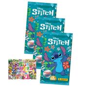 Bundle with Panini Stitch Cards - (2025) Stitch Trading Cards Trading Cards - 3 Boosters + Exclusive Birthday Card