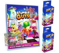 Bundle with Panini Stumble Guys Cards Series 2 - Trading Cards - Selection + Exclusive Birthday Card (1 Folder + 2 Blisters)