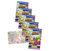 Bundle with Panini Stumble Guys Cards Series 2 - Trading Cards - Selection + Exclusive Birthday Card (5 Bags)