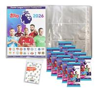 Bundle with Topps - Premier League 2025/26 Trading Cards - 1 Empty Portfolio Folder + 10 Boosters + Exclusive Collect-it Cases