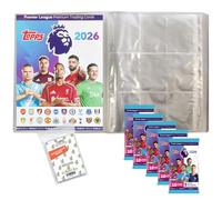 Bundle with Topps - Premier League 2025/26 Trading Cards + Exclusive Collect-it Sleeves (1 Empty Portfolio Folder + 5 Boosters)