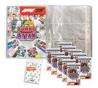 Bundle with Topps Turbo Attax Formula 1 2025 Trading Cards 1 Empty Portfolio Folder + 10 Boosters + Exclusive Collect-it Cases