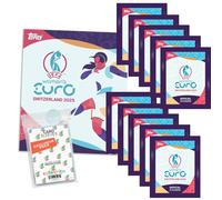 Bundle with UEFA Women's Euro 2025 Switzerland, Collectable Sticker, 1 Album + 10 Bags + Exclusive Collect-it Cases