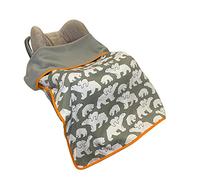 BundleBean 100% jersey cotton blanket, reversible double layer blanket with fleece and contrast trim. 100 x 75cm. Perfect baby gift, baby shower. Great for cots, moses baskets, prams and strollers
