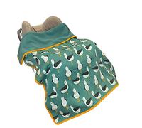 BundleBean 100% jersey cotton blanket, reversible double layer blanket with fleece and contrast trim. 100 x 75cm. Perfect baby gift, baby shower. Great for cots, moses baskets, prams and strollers
