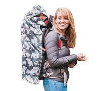 BundleBean - Babywearing Lightweight Raincover (Sage-Grey Polar Bear) - Waterproof & Windproof Baby Carrier, Includes Storage Bag, Silky-Soft Waterproof Fabric, Universal Fit, New Born to 4 Years Old