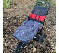 Bundlebean Children’s Wheelchair Cosy - Fleece-Backed Waterproof Nylon, Front Hand-Warming Pouch, Adjustable Straps - Universal Fit for Wheelchair and Special Needs Buggy - Child Size (Gold Geometric)