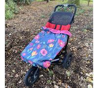 Bundlebean - Children’s Wheelchair Cosy - Fleece-Backed Waterproof Nylon, Front Hand-Warming Pouch, Adjustable Straps - Universal Fit for Wheelchairs and Special Needs Buggies - Child Size (Floral)