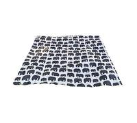 BundleBean - Compact Waterproof Picnic Blanket Grey Elephants - Large 140cm - Packable, Washable Outdoor Mat with Drawstring Sack and Ripstop Bottom - Ideal for Travel, Toddlers, Changeing Mat