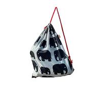 BundleBean - Drawstring Bag - Universal Fit - Great as a PE, Sports, Gym or Swimming Bag - Perfect for Holidays (Grey Elephants)