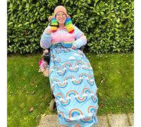 BundleBean- Fleece-Lined Wheelchair Cosy Cover- 100% Waterproof Rain Cover for Wheelchair Users- Universal Fit, Manual & Powered Wheelchairs, Easy to Fit Wheelchair Blanket- Adult Size (Retro Rainbow)