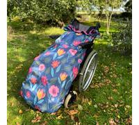 BundleBean - Fleece-Lined Wheelchair Cosy Cover (Floral) - Adult Size 100% Waterproof Rain Cover for Wheelchair Users, Universal Fit for Manual and Powered Wheelchairs, Easy to Fit, Blanket
