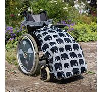 BundleBean - Fleece-Lined Wheelchair Cosy Cover (Grey Elephant) - Adult Size 100% Waterproof Rain Cover for Wheelchair Users, Universal Fit for Manual and Powered Wheelchairs, Easy to Fit, Blanket