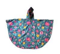 BundleBean - Toddler Poncho - Comes With Stuff Sac -Universal Fit, Peaked Hood, Easy Poppers Under Chin and Arms -Waterproof Rain Poncho for Ages 2-4 Years (Multicoloured Floral)