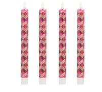 BundleBerry by Amanda Holden Set of 4 Printed LED Candles in Gift Box