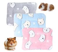 BundleMall 3 pcs Small Animal Plush Bed,Fluffy Soft Warm Puppy Mat Blanket,Guinea Pig Hamster Rabbit Bed Mat,Fleece Sleep Pad for Kitten,Bunny,Chinchilla,Squirrel,Hedgehog (X, Small:15X11in)