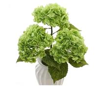 Bundles Artificial Flowers, Hydrangea Artificial Flowers Real Touch Latex 21 Inches For Decoration Multicolor Pack Of 3(3 Pcs Dark Green)