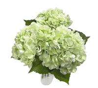 Bundles Artificial Flowers, Hydrangea Artificial Flowers Real Touch Latex 21 Inches For Decoration Multicolor Pack Of 3(3 Pcs Light Green)