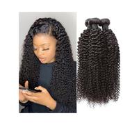 Bundles Kinky Curly Human Hair Bundles Natural Black Curl Remy Extensiones 1 3 4 Extensions Hairstyle(18inches)