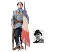 BundleZ-4-FanZ French World War 1 Soldier Lifesize and Mini Cardboard Cutout Fan Pack,186cm x 70cm Includes 8x10 Star Photo