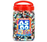 Bundooraking 4500pcs Pony Beads Bulk, 2.5lb Earth Tone Plastic Beads for Bracelets, Jewelry Making, Crafts, Hair Braiding, Keychains & DIY Projects with Handle Storage Bucket(6x9mm)