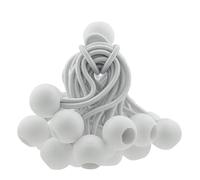 Bungee Ball Elastic Cord White Loop Shock Cords Easy Fix Ties Tarp Tent Canopy Strong Universal Use Camping Hiking Gardening (10, 4")