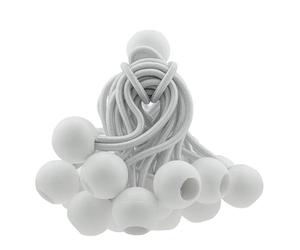 Bungee Ball Elastic Cord White Loop Shock Cords Easy Fix Ties Tarp Tent Canopy Strong Universal Use Camping Hiking Gardening (30, 6")