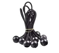 Bungee Balls Cords with Tarpaulin String, Elastic Tie Down Straps & Cord Holders for Camping (Black) - Bungee Balls, Tarpaulin Tensioner