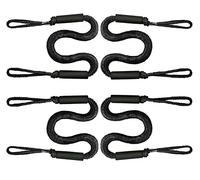 Bungee Boat Dock Line Mooring Rope Boat Accessories Docking Lines PWC Dockline for Boats Kayak, Jet Ski, Pontoon, Canoe, Power Boat WaveRunner, 4 Pack (Black, 4-5.5)
