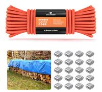 Bungee Cord 6mm x 10m Elastic Shock Cord Bungee Rope with 20 Aluminum Loops