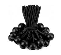 Bungee Cord with Balls, 30PCS 15cm Black Bungee Ball Cords, Tarpaulin Bungee Balls & Elastic Bungee Cord for Outdoor Camping Tents Cargo Banner Pavilions Holder Flag Poles