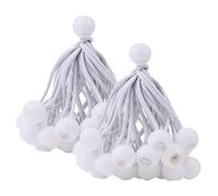 Bungee Cord with Balls 4inch - 50PCS White Marquee Bungee Toggles Tarpaulin Bungee Balls Heavy Duty Bungee Tarp Elastic Ties Tensioning Belts for Camping Tents Cargo Tarpaulins Banner