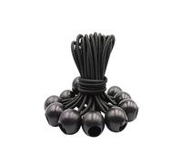 Bungee Cords with Balls - ShiningUU 20pcs Reusable Black Polyester Small Elastic Ties for Tent, Tarpaulin, Flag Pole, Canopy, Banner, Shade Net, Awning - Durable 15cm Outdoor Accessories