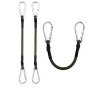 Bungee Cords with Carabiner Clips, 2 Pack Long Heavy Duty Carabiner Bungee Cord 30 cm, Extra Strong Black Bungee Straps with Carabiner Hooks for Camping, Tarps, Bike Rack, Tent, Car