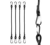 Bungee Cords with Carabiner Clips 4 pcs 30cm Hooked Bungee Cords Durable Stretchable Elastic Straps for Roof Racks Securing Luggage Camping Tarps Gear Bike Car Trailers Tarps Travel Heavy Duty