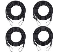 Bungee Cords with Carabiner Clips, 4PCS Black Bungee Ropes 40Inch Heavy Duty Elastic Rope Cord Multi-Purpose Elastic Bungee Straps for Motorcycle Car Trunks Bicycle Securing