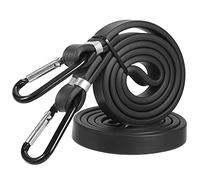 Bungee Cords with Carabiner Hooks, 2pcs 100cm Elastic Strap Bungee Rope, UNOLIGA 100% Latex Lashing Straps for Roof Rack Luggage Bike Motorcycle Suitcase Vans Tent (1.1.2023 Ruggedized Version)